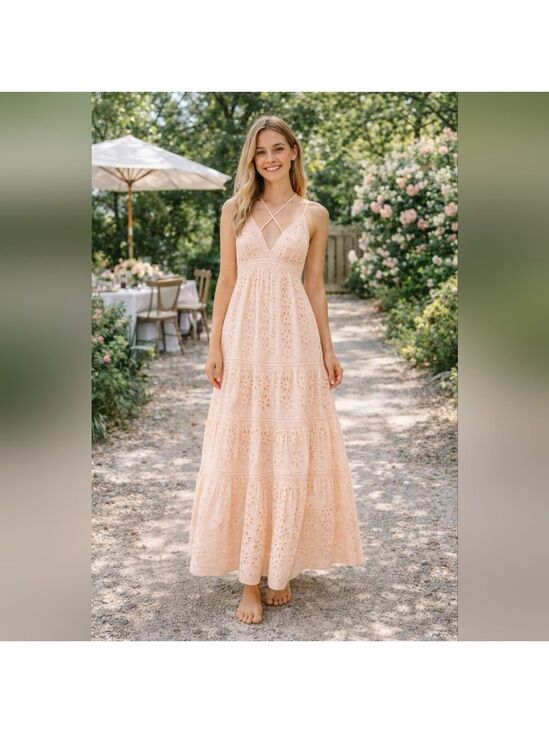 A Collective Story Dresses & Skirts - A Collective Story Peach Eyelet Maxi Dress XS | 100% Cotton | New With Tags